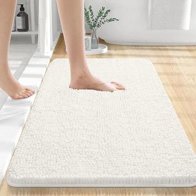 Long Wool Chenille Floor Mat Absorbent Carpet Plain Non-slip Bathroom Bedroom Pedal