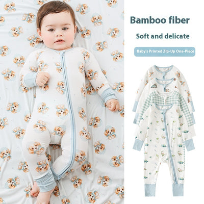 Bamboo Fiber Clothes For Babies Long Sleeve Zipper Baby Jumpsuits