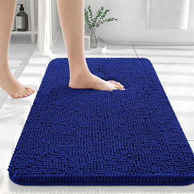 Long Wool Chenille Floor Mat Absorbent Carpet Plain Non-slip Bathroom Bedroom Pedal