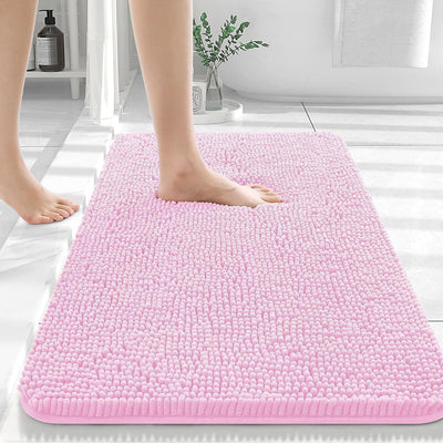 Long Wool Chenille Floor Mat Absorbent Carpet Plain Non-slip Bathroom Bedroom Pedal